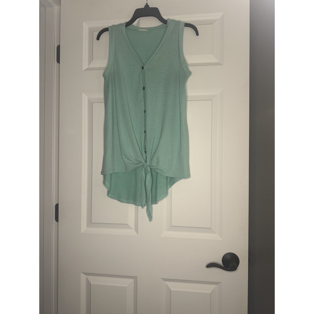 Reborn J 220 Button Tie Front Tank top Small Green